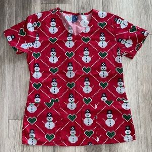 Zoe + Chloe Christmas Scrub Top